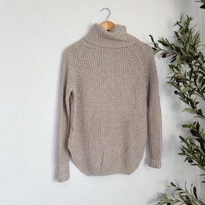 Silence + Noise Taupe Turtleneck Knit Sweater Top small
